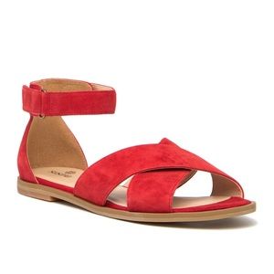 SUSINA Leia Suede Red Ankle Sandal